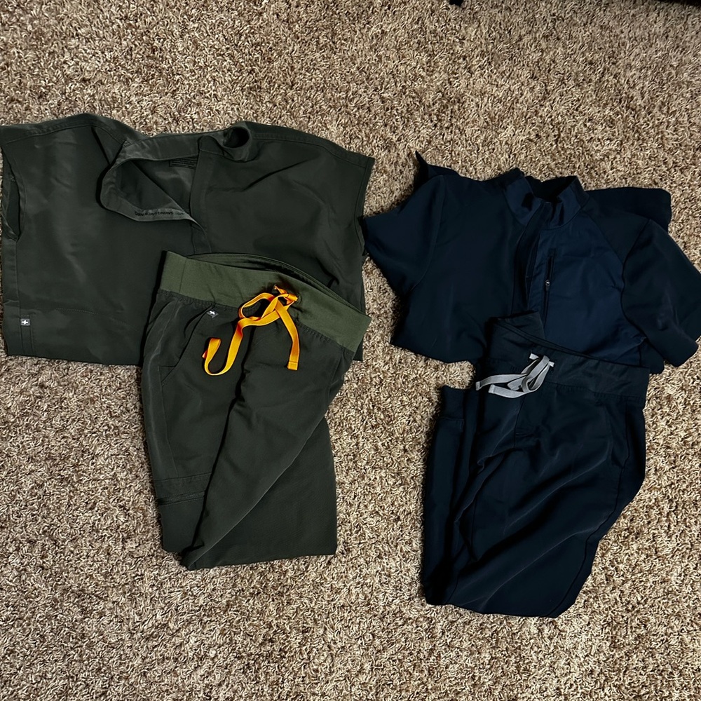 Figs Olive and Navy Scrub sets